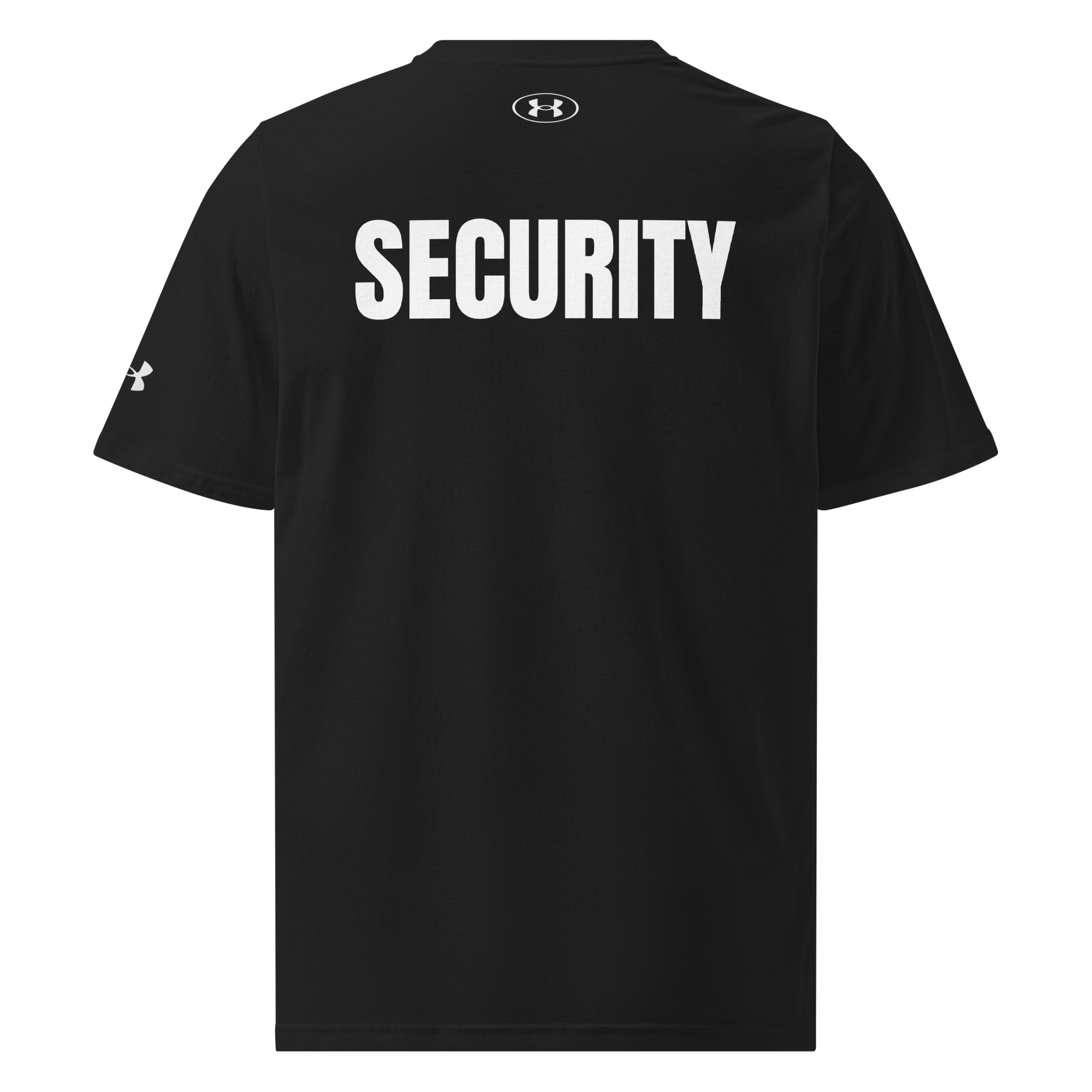 SECURITY Shirt, Under ArmourⓇ athletic short sleeve T. White Lettering
