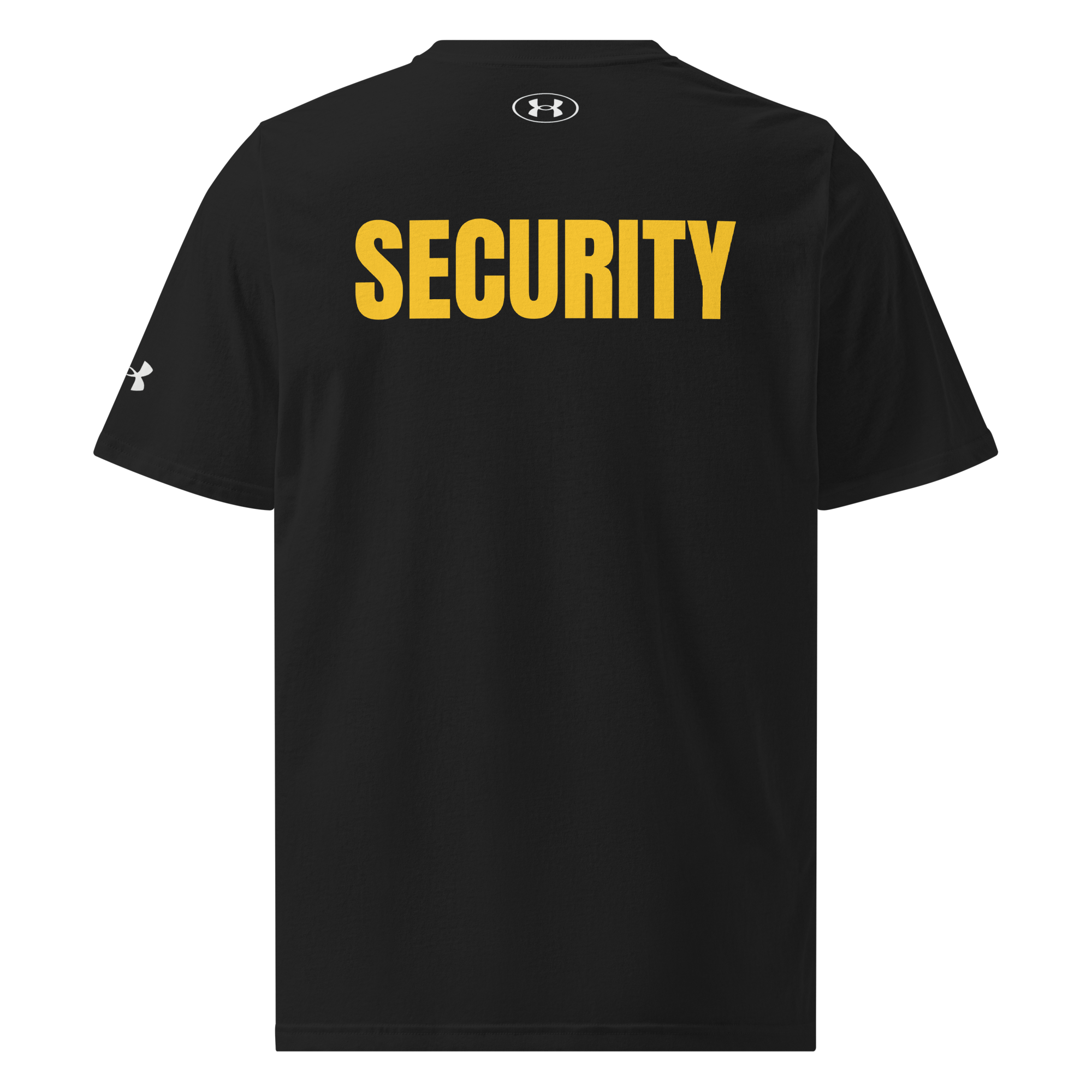 SECURITY Shirt, Under ArmourⓇ athletic short sleeve T. Yellow Lettering