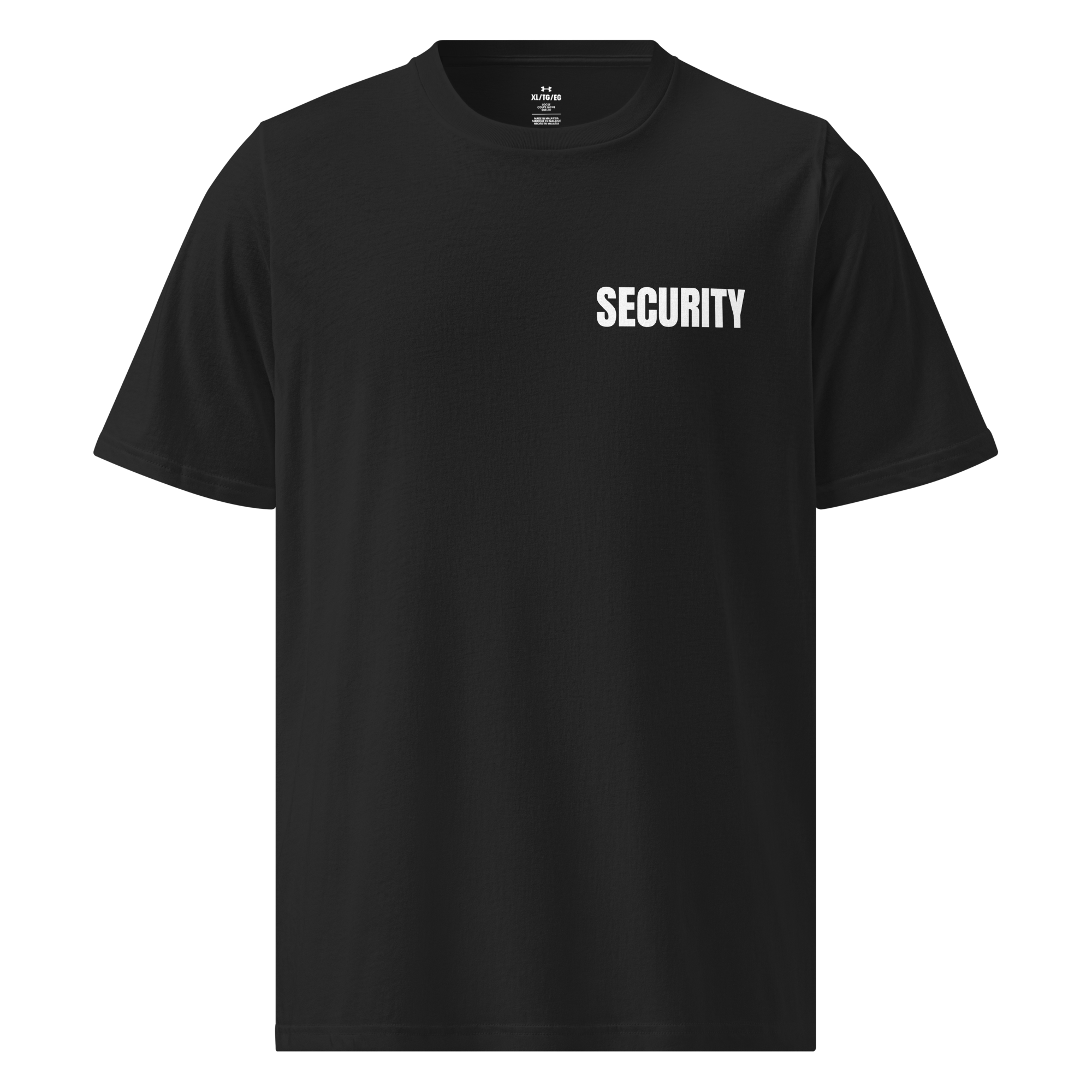 SECURITY Shirt, Under ArmourⓇ athletic short sleeve T. White Lettering