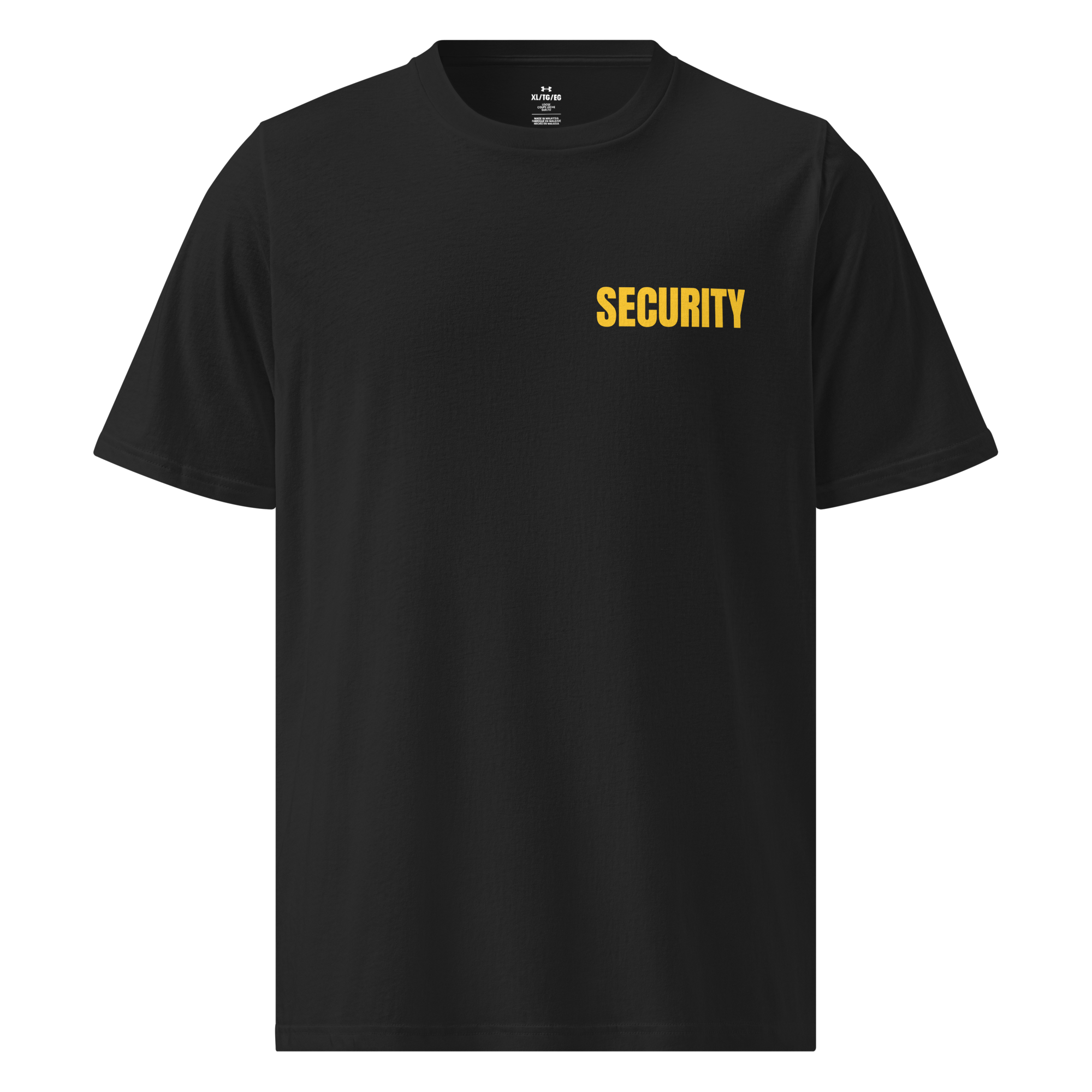 SECURITY Shirt, Under ArmourⓇ athletic short sleeve T. Yellow Lettering