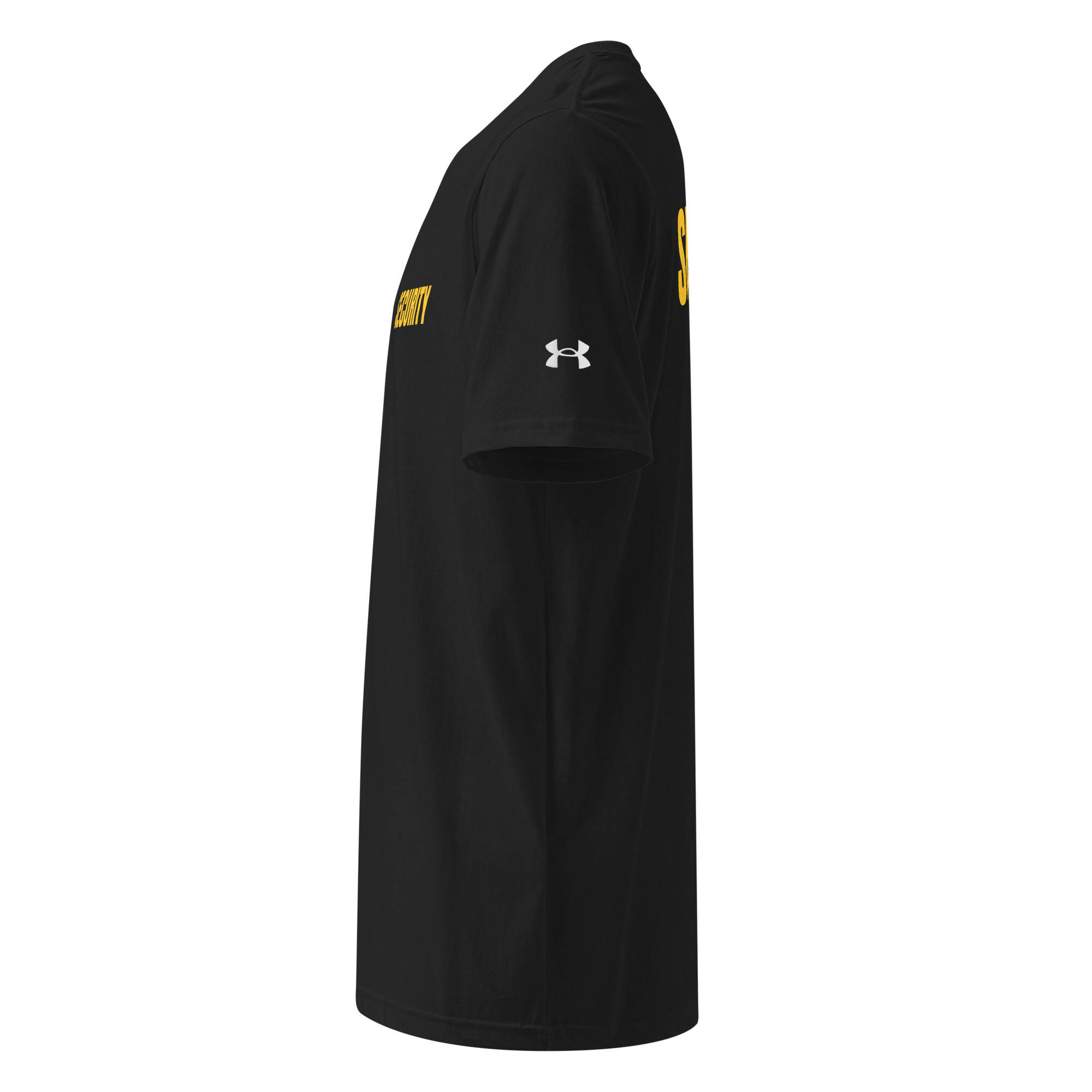 SECURITY Shirt, Under ArmourⓇ athletic short sleeve T. Yellow Lettering