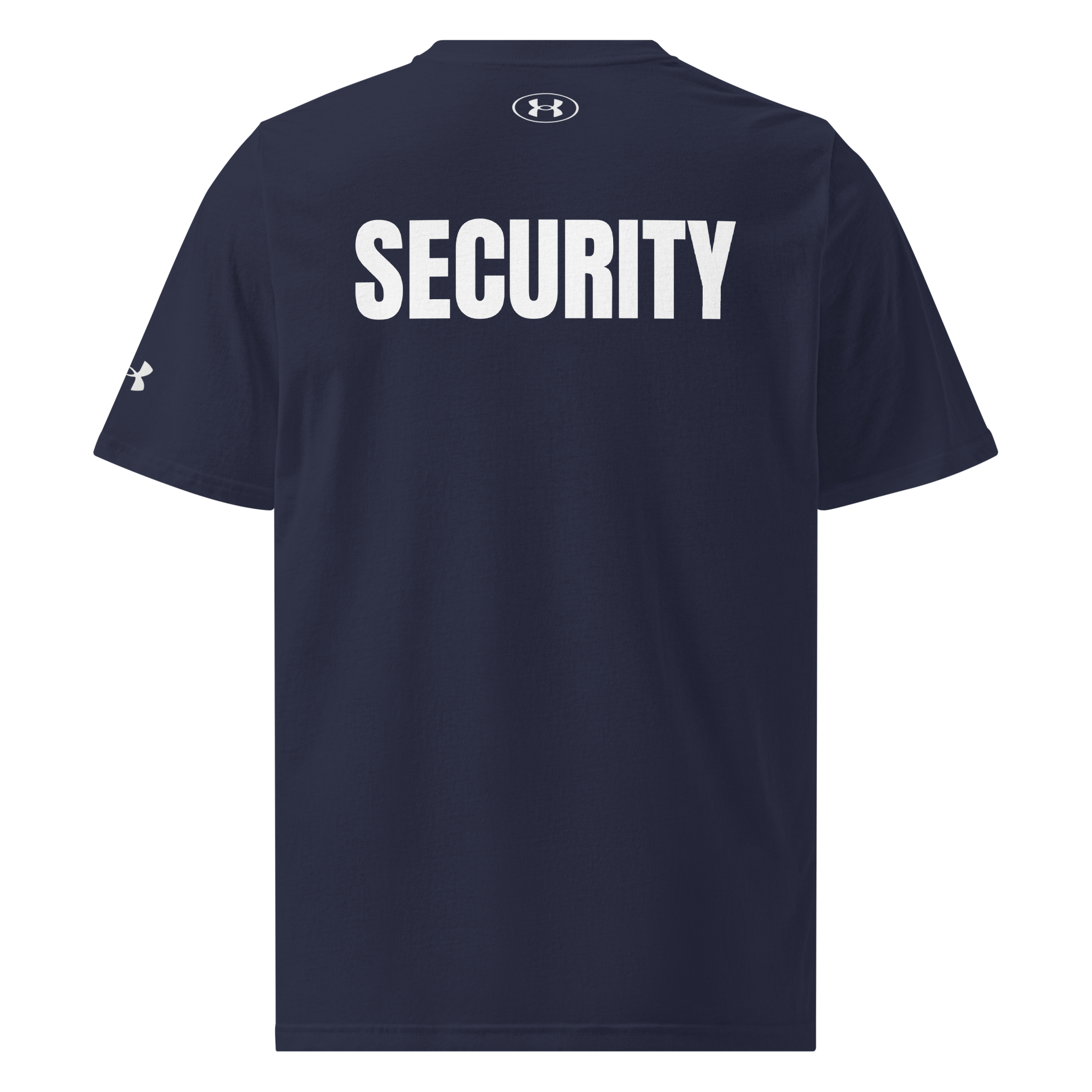 SECURITY Shirt, Under ArmourⓇ athletic short sleeve T. White Lettering