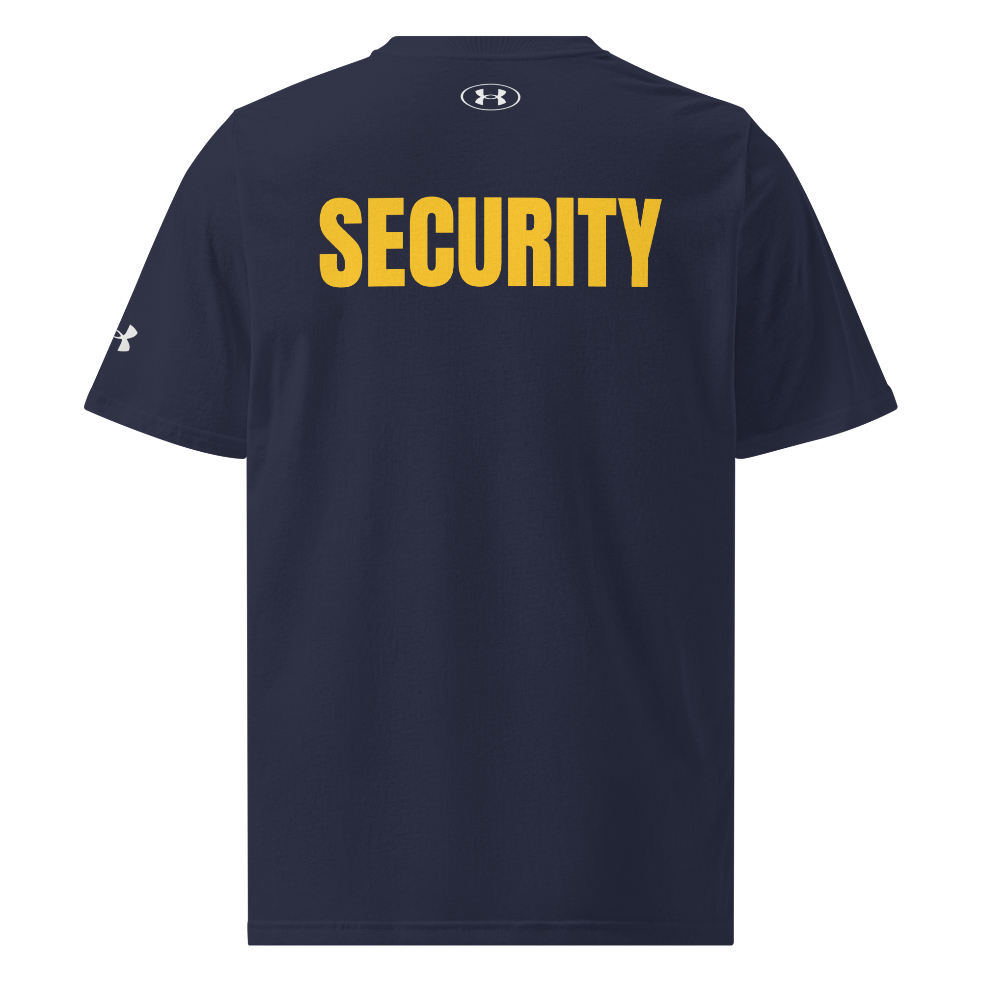 SECURITY Shirt, Under ArmourⓇ athletic short sleeve T. Yellow Lettering