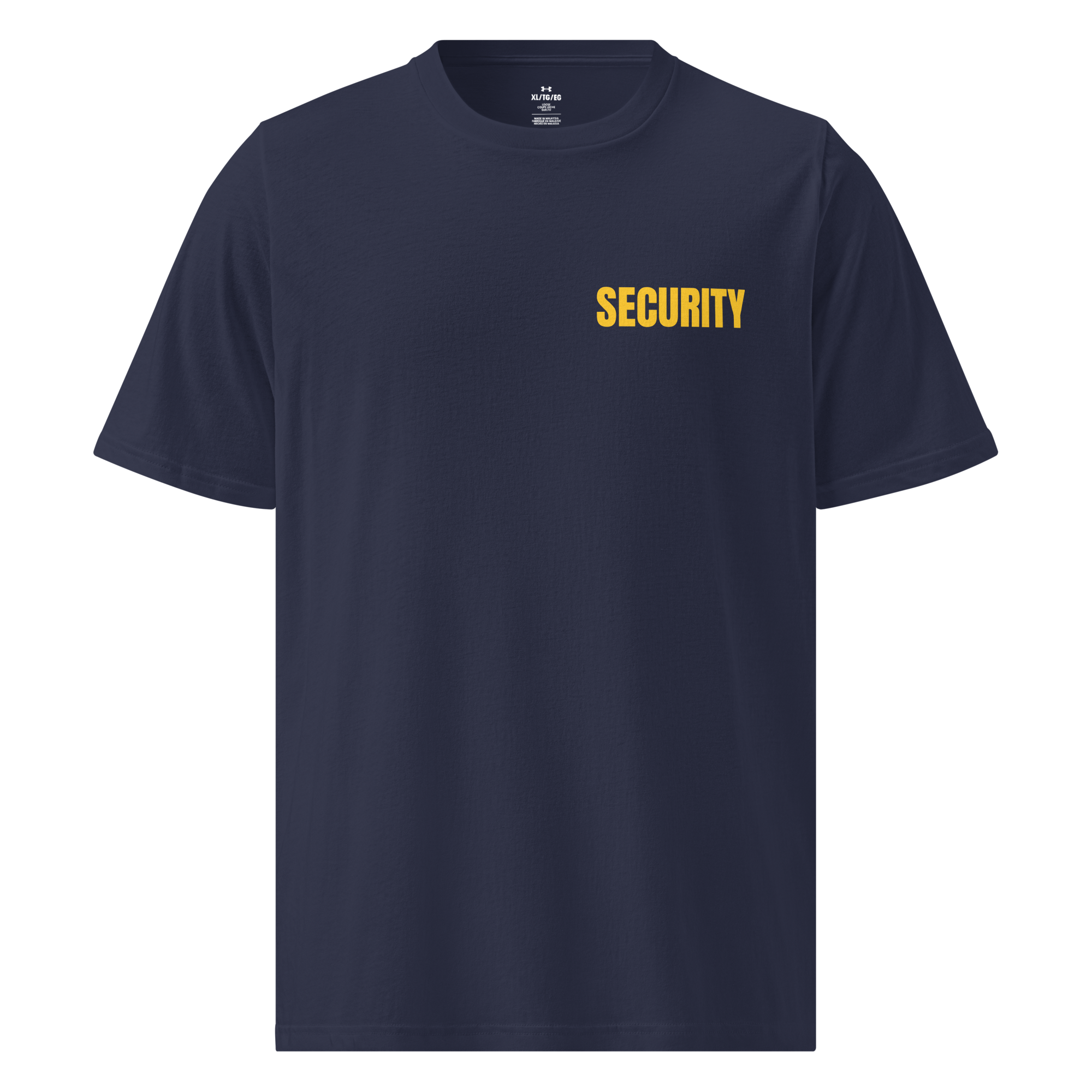 SECURITY Shirt, Under ArmourⓇ athletic short sleeve T. Yellow Lettering