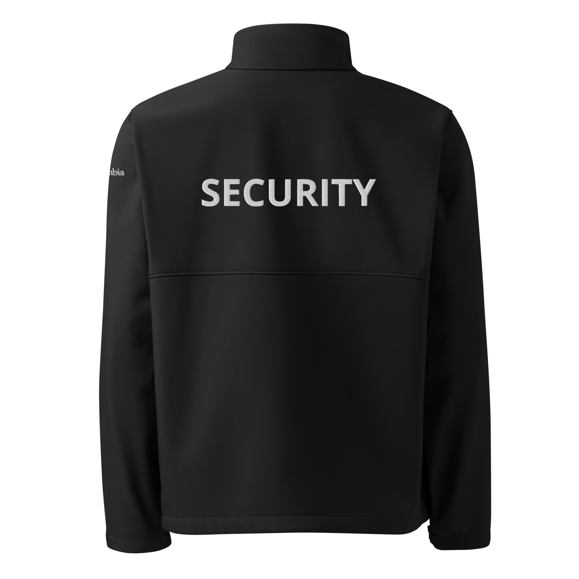 SECURITY jacket, soft shell, Columbia, white embroidered lettering. Size S-4XL