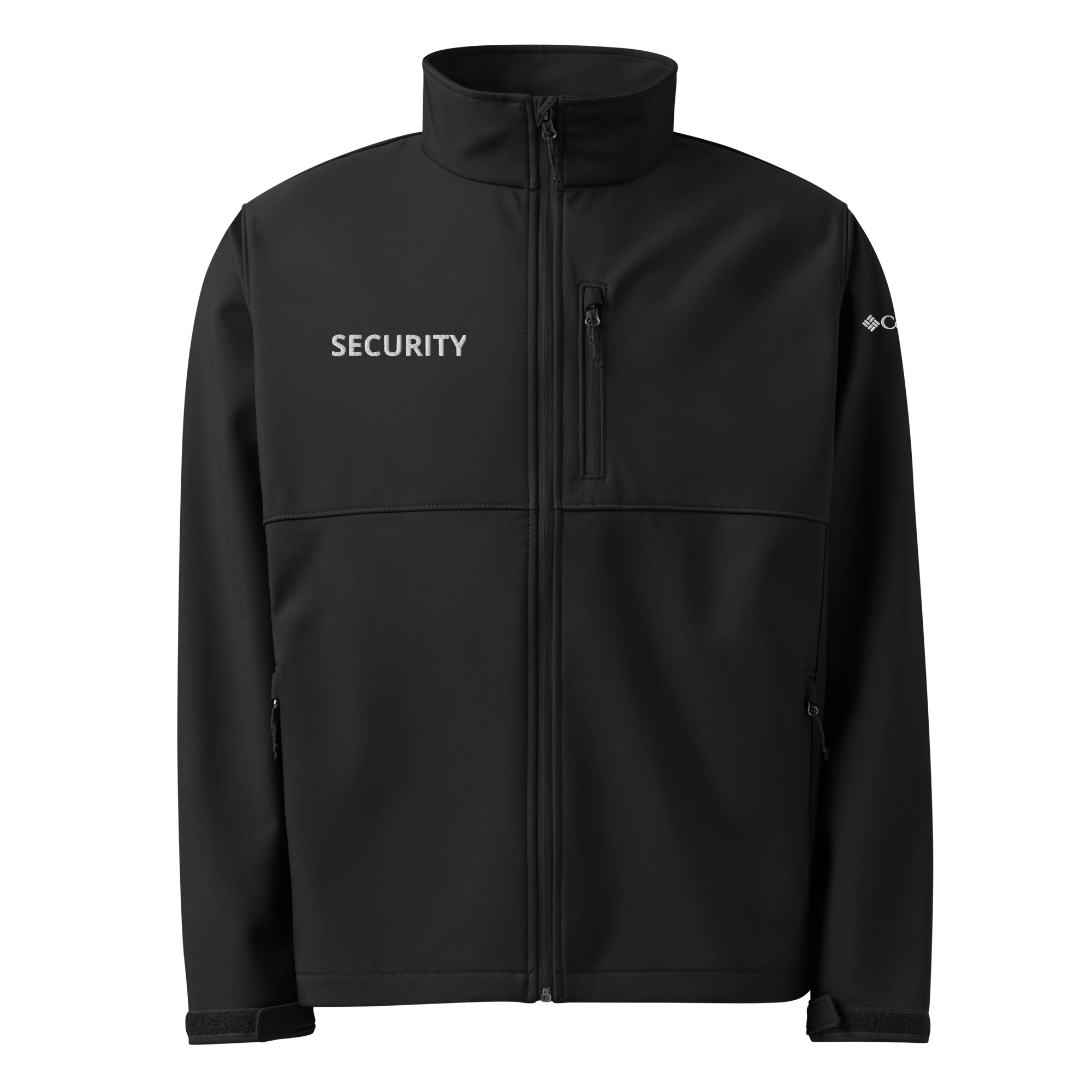 SECURITY jacket, soft shell, Columbia, white embroidered lettering. Size S-4XL