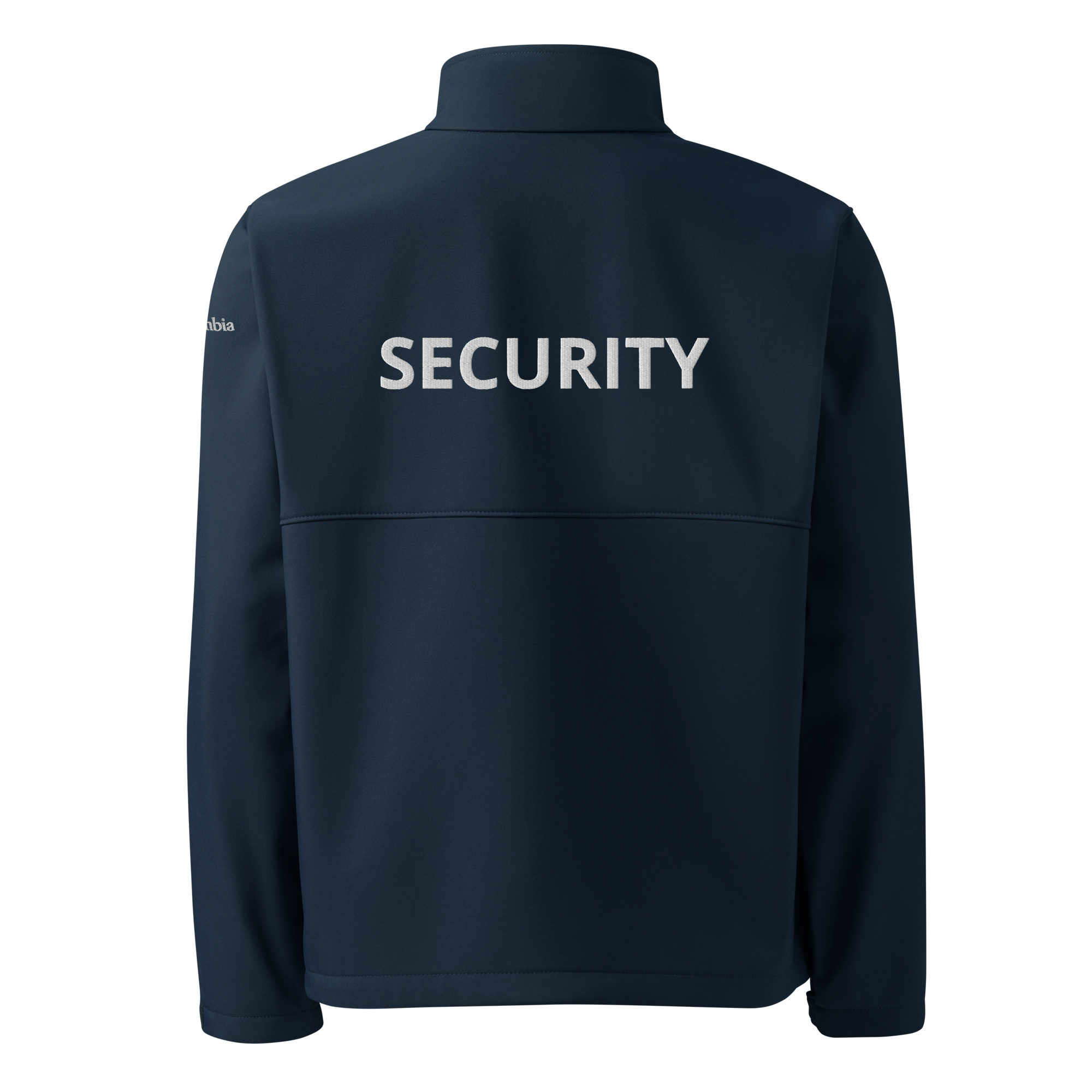 SECURITY jacket, soft shell, Columbia, white embroidered lettering. Size S-4XL