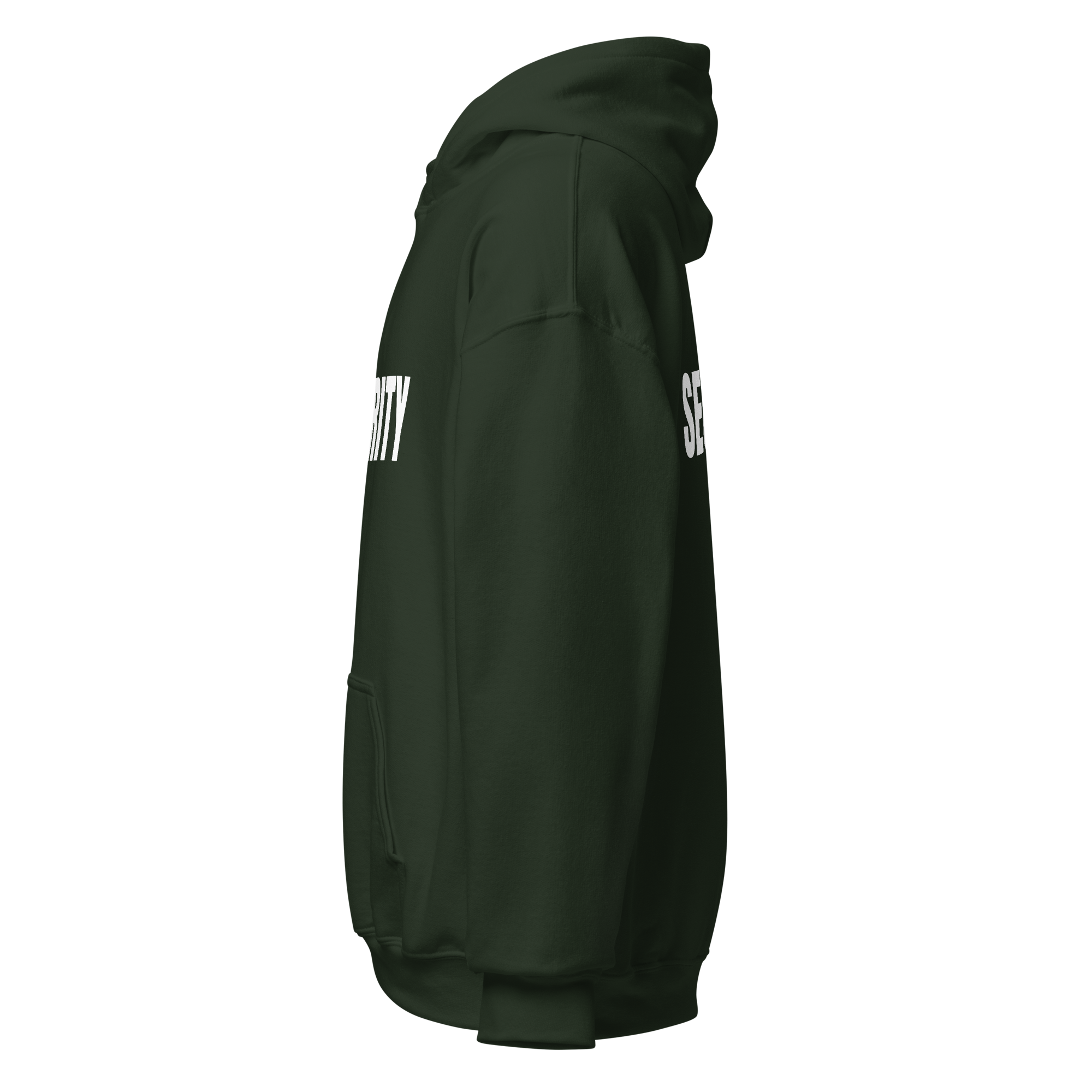 SECURITY Hoodie, Unisex, Relaxed Fit, WHITE Lettering Full Size Front Print. Size S-5XL