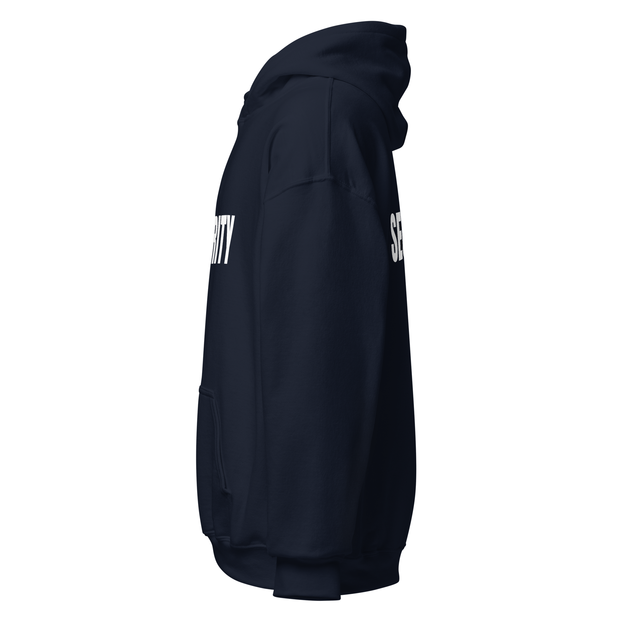 SECURITY Hoodie, Unisex, Relaxed Fit, WHITE Lettering Full Size Front Print. Size S-5XL